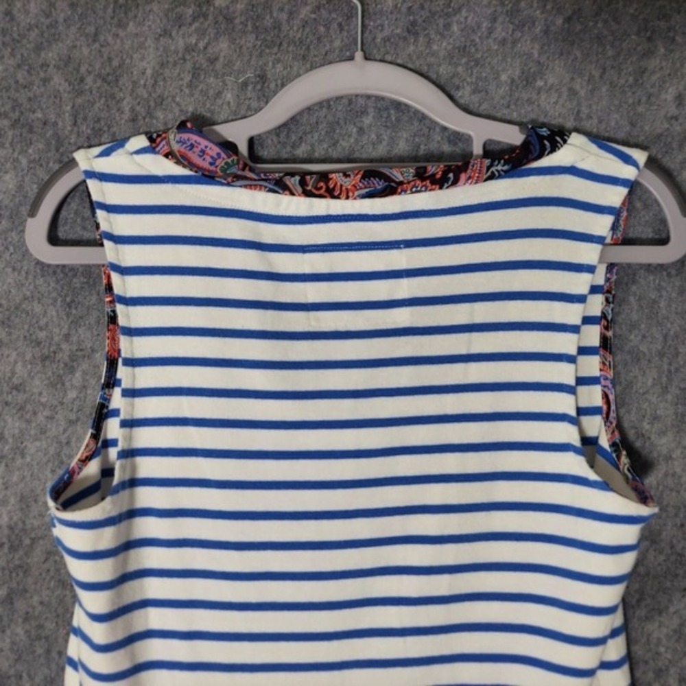 Anthropologie Postmark Tunic S Mix Print Hi‎ Lo Ruffle Chiffon Stretch Coastal - Picture 15 of 16